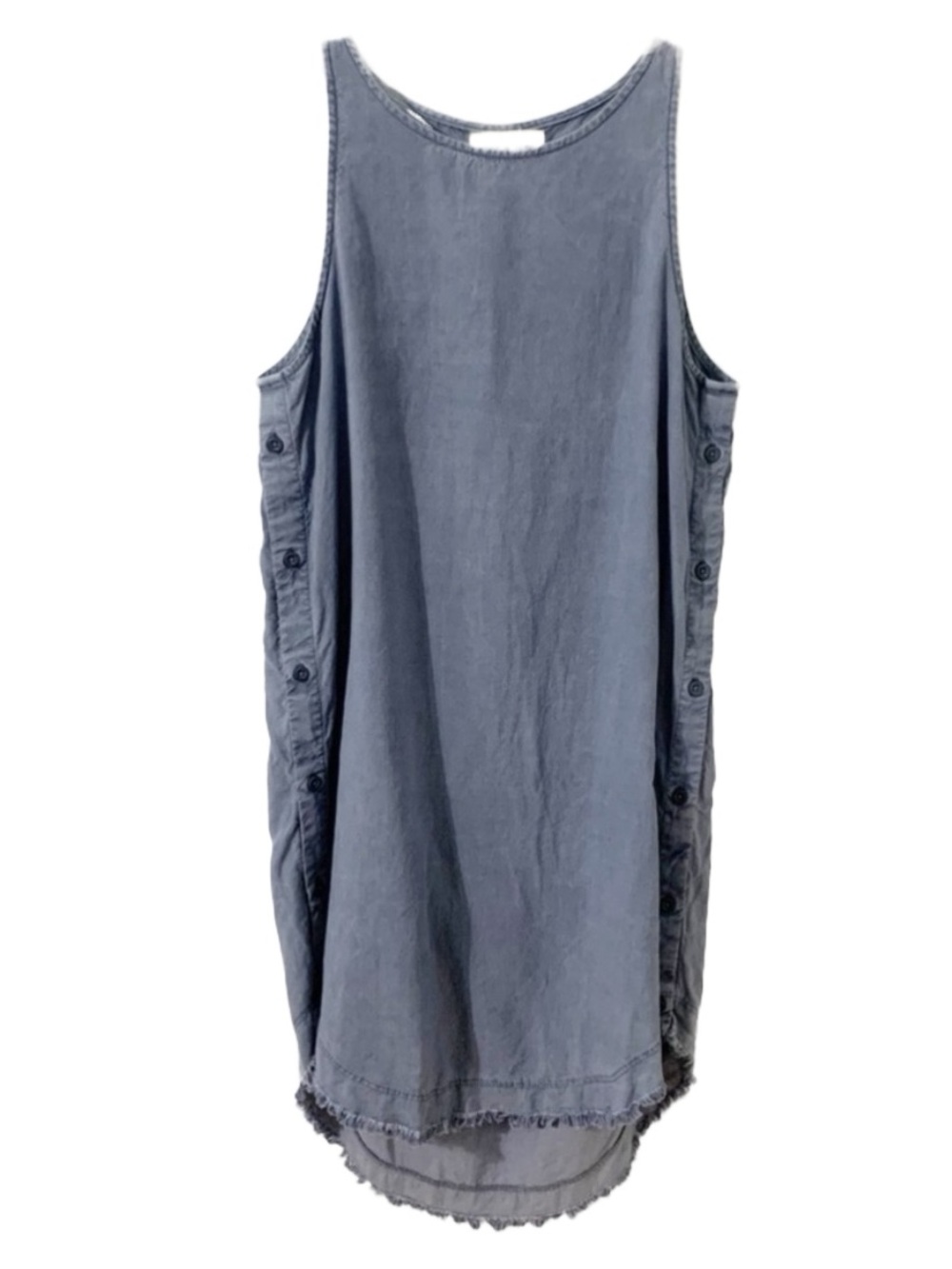 Cloth and Stone Hi-Lo Raw Hemmed Buttons Up Sides Sleeveless Tank Dress Tencel